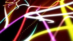 Beams of light snake around a black background. Stock Footage