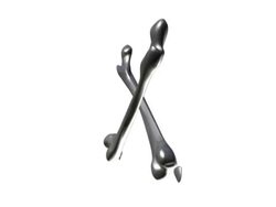 Metal femurs crossing spinning Stock Footage