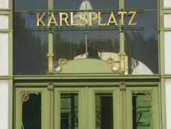 TU Karlsplatz (Charles' Square) Station Building (Karlsplatz Stadtbahn Station) in Vienna - Motion Controlled Shot. Stock Footage