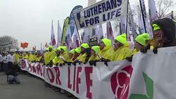 CLEAN : Tens of thousands at pro life march despite impending blizzard News Clip