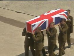 Bodies of eight British soldiers killed in Afghanistan arrive home News Clip