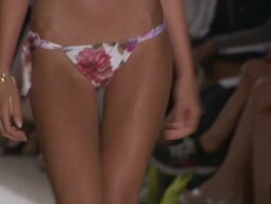 Models walk the runway during the Cia Maritima swimwear 2012 show Stock Footage