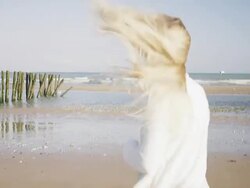 Woman at the ocean Stock Footage