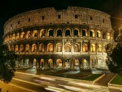 Coliseum of Rome: Night Timelapse HD Video Stock Footage
