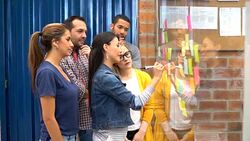 People in a business meeting at the office Stock Footage