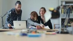 New business teamwork in the startup office Stock Footage