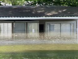 May 9, 2001 Mississippi River Flooding at a mobile home park in northwest Memphis, Tennessee, USA Stock Footage