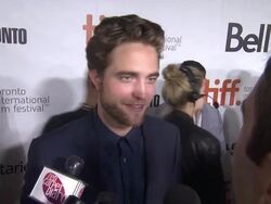 INTERVIEW - Robert Pattinson on finding this story hopeful, why Hollywood was the perfect backdrop for this cast of characters, and Julianne's acting - 'Maps To The Stars' Premiere - 2014 Toronto International Film Festival Stock Footage