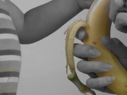 Baby Boy on Banana diet 'healthy food' Stock Footage
