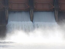 Hydroelectric power station Stock Footage