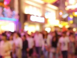 Defocused Crowded Street Stock Footage