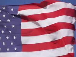 American Flag Waving In The Wind Stock Footage