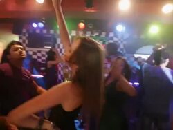 Group of people dancing in a nightclub Stock Footage