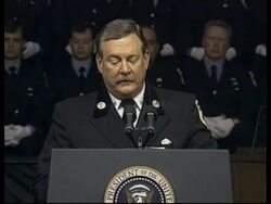 USA: MEMORIAL FOR FIREMEN KILLED DURING BLAZE News Clip