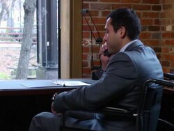 Disabled Businessman having Phone Conversation Stock Footage