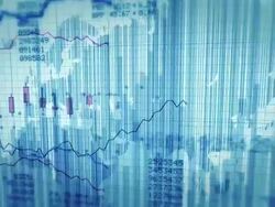 Financial chart, white and green. Stock Footage