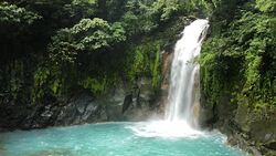 Costa Rica Rio Celeste Waterfall Tenorio National Park Stock Footage