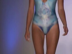 Models walk the runway during the Lisa Blue swimwear 2012 show Stock Footage