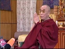 WRAP D Lama repeats will resign if violence  'out of control', protest; wld meet Chn News Clip