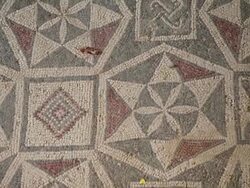 Piazza Armerina (villa Romana del Casale), room with star-shaped decorations Stock Footage