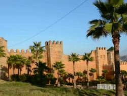 Beautiful Kasbah Udaya at sunset in Rabat Morocco Stock Footage