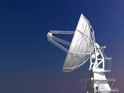 Radio Telescope Against Morning Sky Stock Footage
