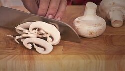 Chopping Mushrooms Stock Footage