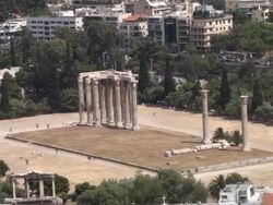 Temple of Olympian Zeus (Athens) Stock Footage