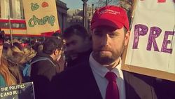 Vox Pop New Yorker Taking Part in London Women's March News Clip