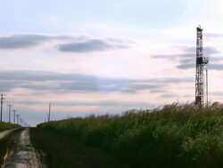 Fracking Rig After The Rain Stock Footage