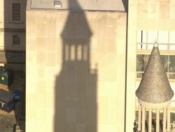 MS View ZO clock tower with University / North Carolina, United States Stock Footage