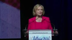 Hillary Rodham Clinton urged Kentucky voters to send Democratic candidate Alison Lundergan Grimes to the Senate to protect the state's 521,000 Kentuckians who have health insurance through the Affordable Care Act. (Oct. 16) News Clip