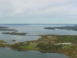 WS ARIEAL View of Cobs cook Bay / Maine, United States Stock Footage