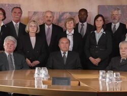 HD DOLLY: Group Portrait Of Business People Stock Footage