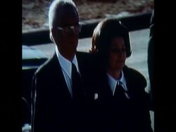 SYND 26-12-72 PRESIDENTS NIXON AND JOHNSON PAY RESPECTS TO HARRY TRUMAN News Clip