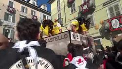 CLEAN : raditional battle of the oranges takes pla News Clip