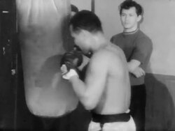 Jose Torres & Dick Tiger prepare for boxing rematch Stock Footage