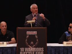 SPEECH - Campbell McLaren at mun2 And Campbell McLaren Host Media Luncheon Introducing New MMA Reality Series "Combate Americas" Stock Footage