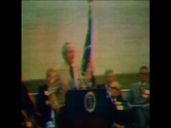 SYND 23/05/71 LYNDON JOHNSON AND PRESIDENT NIXON AT THE UNIVERSITY OF TEXAS News Clip