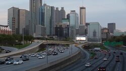 Interstate I-85 leading into Downtown Atlanta, Georgia, United States of America Stock Footage