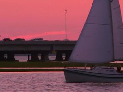 Sailboat Through Frame  â€“ HD Stock Footage