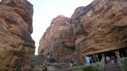Cave Temple Complex In Badami Stock Footage