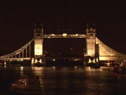 Tower Bridge, London at Night - HD & PAL Stock Footage