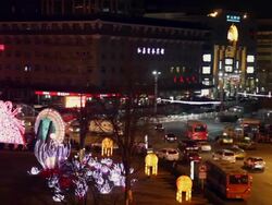 MS Shot of traffic on city Street / xi'an, shaanxi, china Stock Footage