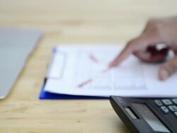 Desk calculating Numbers Stock Footage