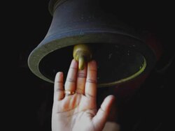bell at indian temple Stock Footage