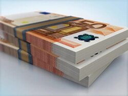 EURO BANK NOTES FALING Stock Footage