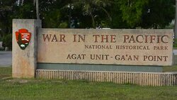 Guam USA Territory War In The Pacific sign Agat Unit Gaan Point Stock Footage