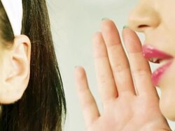 women said, woman listening to gossip Stock Footage