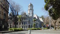 Pan Up Auckland Art Gallery Stock Footage